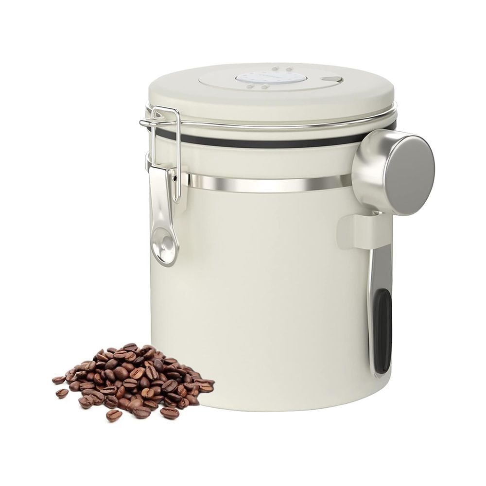 Airtight Coffee Canister,1500ML Stainless Steel Coffee Container CO2 ...