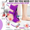 1 Pack Plantar Fasciitis Night Splint,Upgrade 3 Adjustable straps Relief for Women & Men,Brace,Achilles Tendonitis and Foot Drop(Purple)