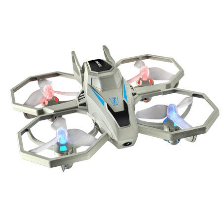 Drones RC Shuttle Drone Kids Beginners  Quadcopter 3D Flip Auto Hovering Dual Batteries  Birthday Christmas Gift color White