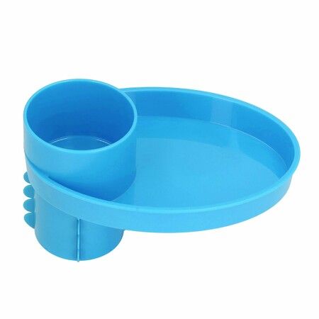 Snack Tray for Kids Car Seat with Secure and Sturdy Design,Versatile Usage,Compact and Portable Design,Easily Attachable,Cup Holder(Blue)