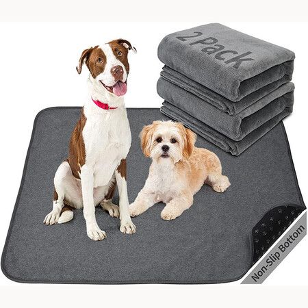 Washable Pee Pad for Dogs, 2 Packs Non-Slip Puppy Training Pads, Fast Absorbent Pet Whelping Pads, Puppy Playpen Mat  (70*100cm)