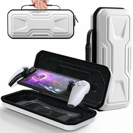 Carrying Case for PlayStation Portal,Protective Hard Shell Portable Travel Carry Handbag Full Protective Case Accessories for PlayStation Portal Remote Player (White)