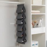 Hanging Shoe Organizer,Shoe Storage Bag Non-Woven Hanging Closet Organizers,12 Compartment Dustproof Storage Convenient Shoe Rack(Grey)