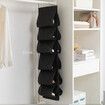 Hanging Shoe Organizer,Shoe Storage Bag Non-Woven Hanging Closet Organizers,12 Compartment Dustproof Storage Convenient Shoe Rack(Black)