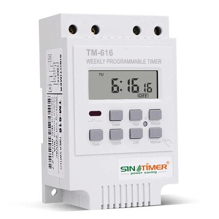 Programmable Digital Timer,SENRISE TM616 Digital Electrical Timer Plug Socket with LCD Display for Lights,24 Hours/7 Days A Week Programmable(White,12V)
