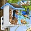 Bird Feeder with Camera Solar Powered,Outdoor Smart Bird Feeder,4 MP HD Auto Capture Bird Videos,Real Time Views and Notifications,Ideal Gift for Bird Lovers (Blue)