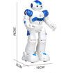 (Blue)RC Robot Toys for Kids, Gesture Sensing Programmable Rechargeable Remote Control Robot for Boys Girls Birthday Gift Present
