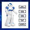 (Blue)RC Robot Toys for Kids, Gesture Sensing Programmable Rechargeable Remote Control Robot for Boys Girls Birthday Gift Present
