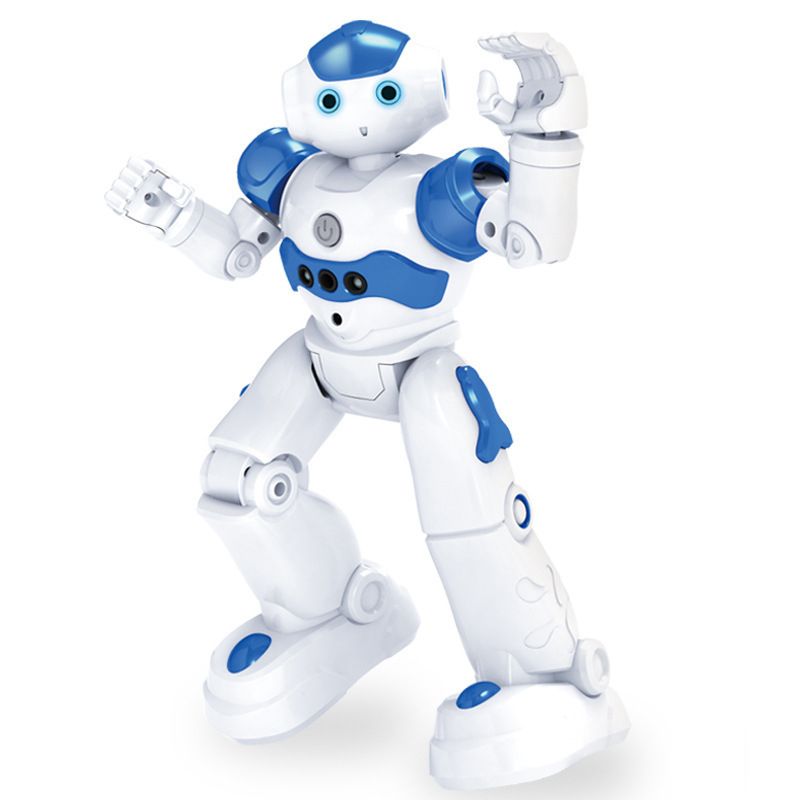 (Blue)RC Robot Toys for Kids, Gesture Sensing Programmable Rechargeable Remote Control Robot for Boys Girls Birthday Gift Present