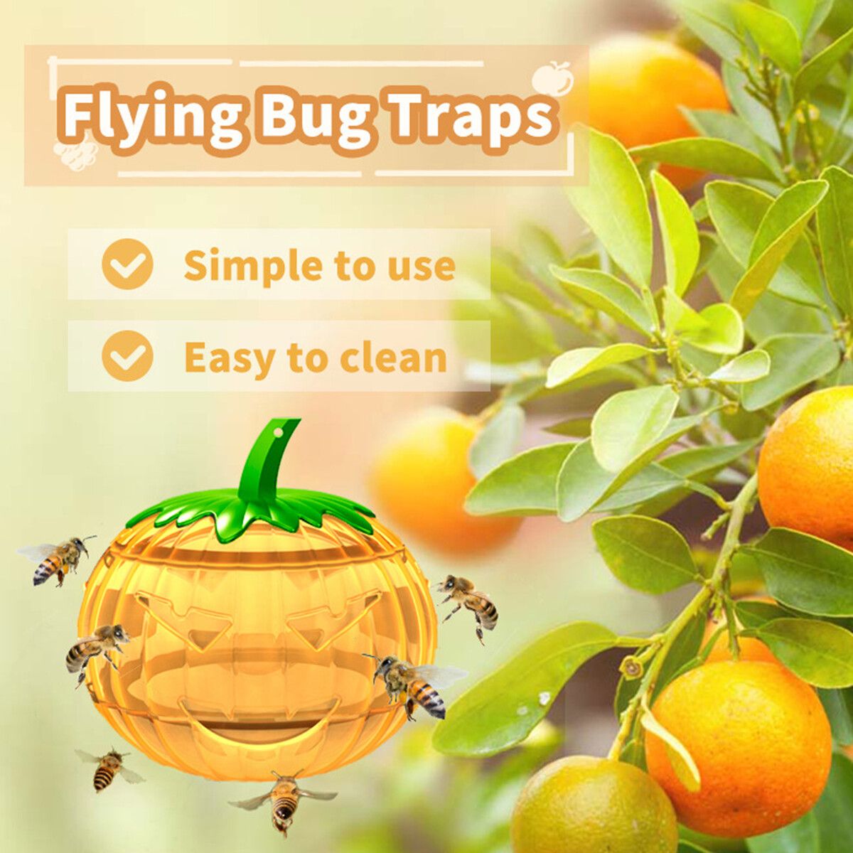 2pcs Fruit Fly Trap Hanging Flea Trap Bee Trap Fly Trap Indoor And Outdoor Insect Traps,For House Kitchen Plants Trees