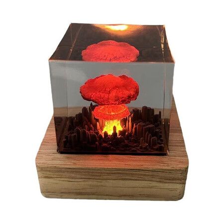 Mushroom Cloud Nuclear Explosion Lamp, Atomic Bomb Model Atmosphere Lamp Decoration Creative Gifts for Kids (Mushroom Cloud) 5 x 5 x cm