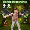 Electric Dragon Wings with LED Lights - Moving Dragon Wings with Music for Boys Man to Cosplay Dress Up Color Green