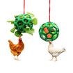 2pcs Chicken Vegetable Feeder Ball Hanging Feeding Toy, Poultry Fruit Holder Chicken Cabbage Feeder Treat Feeding Tool for Hens Chicken Coop Goose Duck Large Birds