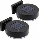 12 LEDs Solar Fence Lights Wall Mount, 10 Lumen Solar Deck Lights Solar Porch Lights Wall Sconce Warm White Lights for Outdoor, Steps, Yard, Garden, Garage, Patio, Driveway 2Pcs