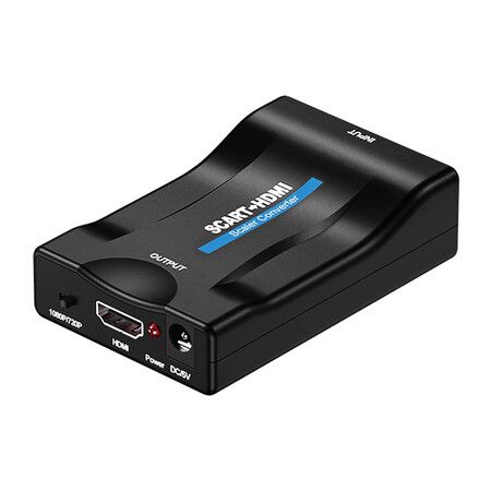 SCART to HDMI Converter, 1080p/720p, Support PAL/NTSC 3.58/ NTSC 4.43/ SECAM, Compatible with DVD, Sky Box, N64, VHS, PS4, VCR, Wii, Blu ray
