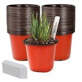 4" Small Plastic Plant Nursery Pot/Pots Seedlings Flower Plant Container Seed Starting Pots Indoor Outdoor (100pcs Pots and 100pcs Plant Labels)