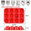 12 Cups Silicone Muffin Pan - Nonstick Cupcake Pan 2 Pack Regular Size Silicone Mold