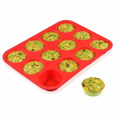 12 Cups Silicone Muffin Pan - Nonstick Cupcake Pan 1 Pack Regular Size Silicone Mold