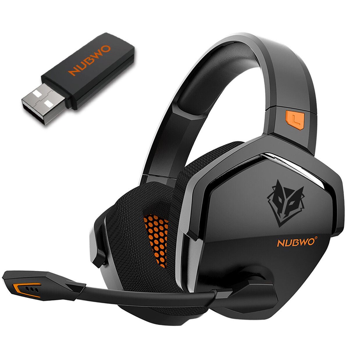 G06 Wireless Gaming Headset with Microphone for PS5, PS4, PC, Mac, 3-in-1, 2.4GHz Wireless for PlayStation, Bluetooth Mode for Switch, Wired Mode for Controller,Black Orange