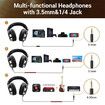 Wired Stereo DJ Headphones with 50mm Neodymium Drivers, Studio Monitor and Mixing for Computer Recording, Piano and Portable Guitar, 3.5mm to 1/4 Audio Jack