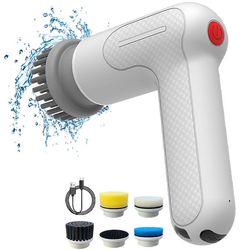 Electric Spin Scrubber Spofan Cordless Cleaning Brush with Replaceable Brush Heads and Rotating Speed Portable Shower Scrubber for Kitchen Tub Floor Car