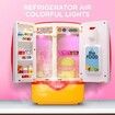 Mini Refrigerator with Ice Dispenser and Freezer Air, Music Play Buttons and Colorful LED Lights. Comes with a Lot of Play Food, 39 Piece Set Pink