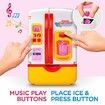 Mini Refrigerator with Ice Dispenser and Freezer Air, Music Play Buttons and Colorful LED Lights. Comes with a Lot of Play Food, 39 Piece Set Pink