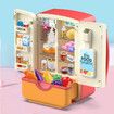 Mini Refrigerator with Ice Dispenser and Freezer Air, Music Play Buttons and Colorful LED Lights. Comes with a Lot of Play Food, 39 Piece Set Pink