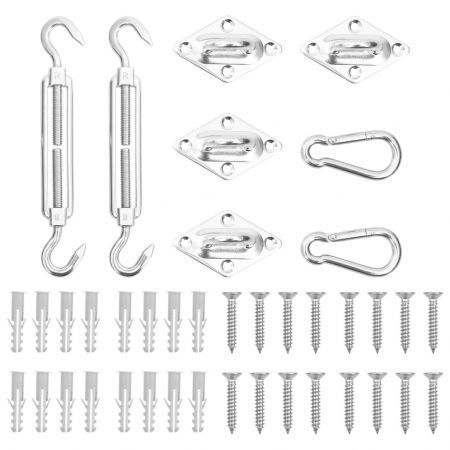8 Piece Sunshade Sail Accessory Set Stainless Steel
