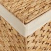 Laundry Basket with 3 Sections 75x42.5x52 cm Water Hyacinth