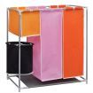 3-Section Laundry Sorter Hampers 2 pcs with a Washing Bin