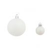 100 Piece Christmas Ball Set 3/4/6 cm White/Grey