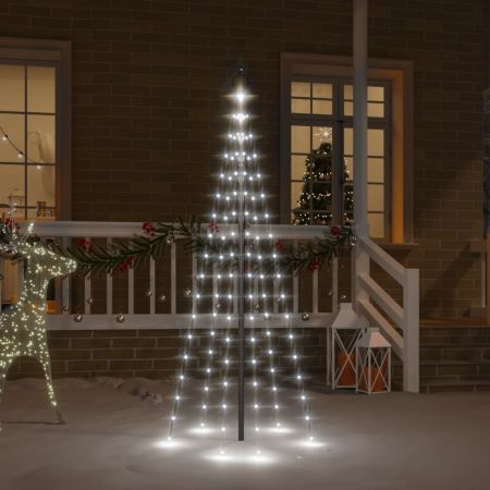 Christmas Tree on Flagpole Cold white 108 LEDs 180 cm