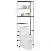 3-Tier Storage Rack over Toilet Black 53x28x169 cm