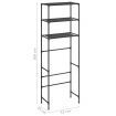 3-Tier Storage Rack over Toilet Black 53x28x169 cm