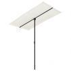 Outdoor Parasol with Aluminium Pole 180x110 cm Sand White