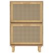 Shoe Cabinet Brown 52x25x80 cm Engineered Wood and Natural Rattan