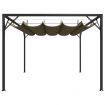 Garden Gazebo with Retractable Roof 3x3 m Taupe 180 g/m²