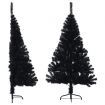 Artificial Half Christmas Tree with Stand Black 150 cm PVC