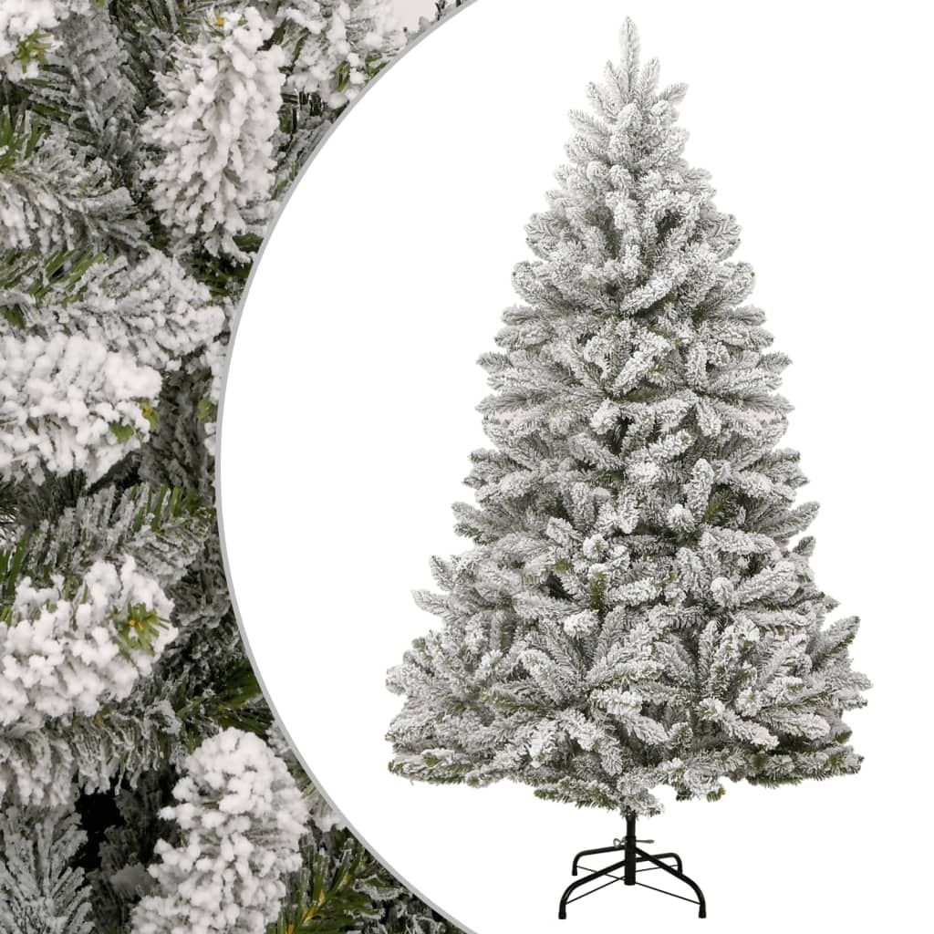 Artificial Hinged Christmas Tree with Flocked Snow 180 cm