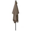 Parasol with LEDs and Steel Pole Taupe 2x3 m