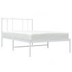 Metal Bed Frame with Headboard White 106x203 cm King Single Size