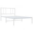 Metal Bed Frame with Headboard White 106x203 cm King Single Size