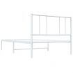 Metal Bed Frame with Headboard White 106x203 cm King Single Size