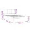 Metal Bed Frame with Headboard White 106x203 cm King Single Size