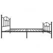 Metal Bed Frame with Headboard and Footboard Black 106x203 cm King Single Size