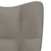 Rocking Chair with a Stool Light Grey Velvet