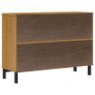 Sideboard with Glass Door FLAM 110x40x80 cm Solid Wood Pine