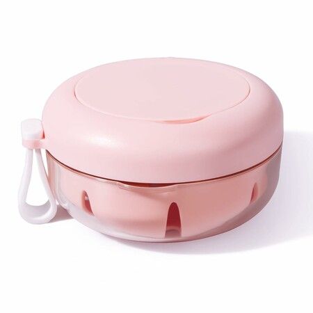 Retainer Case, Retainer Cleaner Case, Definitely No Leak Denture Case Denture Bath Box for Traveling Perfectly (Pink)