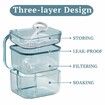 Retainer clean Case, Orthodontic Denture Bath Box with Strainer Basket, Denture Holder Storage Soak Container for Traveling (Blue)